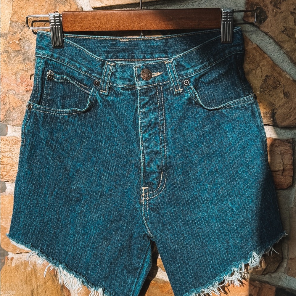 Vintage Calvin Klein Jeans Dark Blue Frayed Hem Shorts
